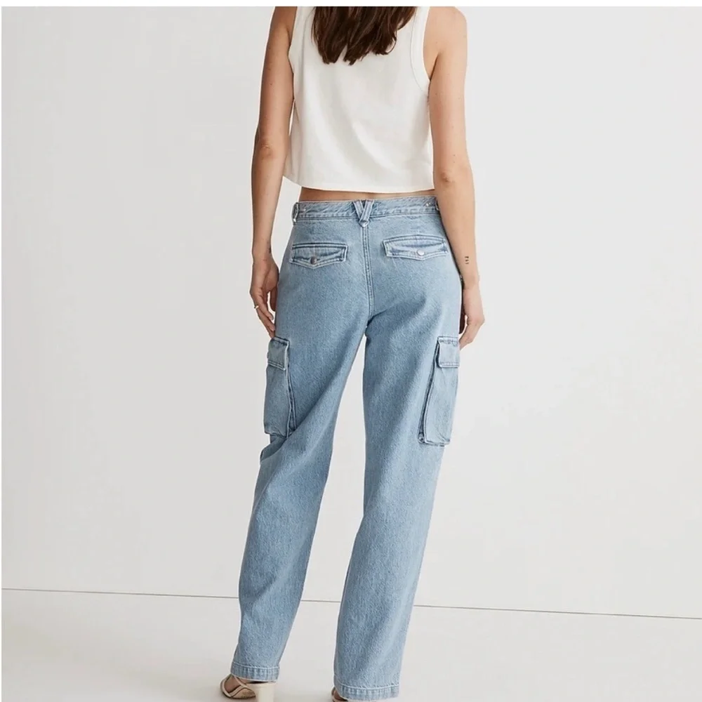 NWT Madewell Low-Slung Straight Cargo Light Wash Jeans Sz 30 - Picture 4 of 15